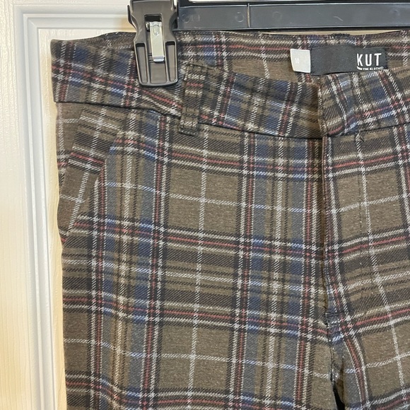 KUT Kut from the Kloth Mia Ankle Skinny brown plaid pants sz 10 *EUC* - Picture 4 of 11